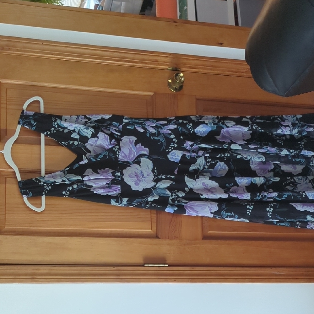 NorthStyle Black and Purple Maxi Dress